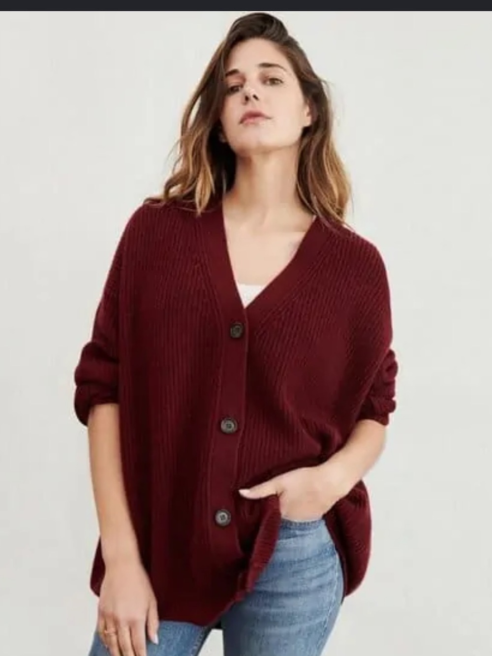Jenni Kayne Cocoon Cardigan in Wine